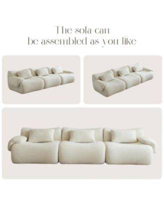 Streamdale Modular Sectional Sofa, Modern Minimalist Couch, Comfy, Space-Efficient - White