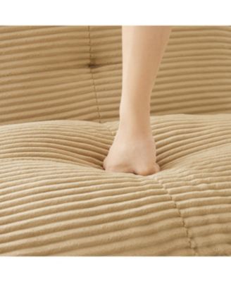 Modern Modular Sectional Sofa, Corduroy Fabric, Oversized 3-Seater Couch, Camel