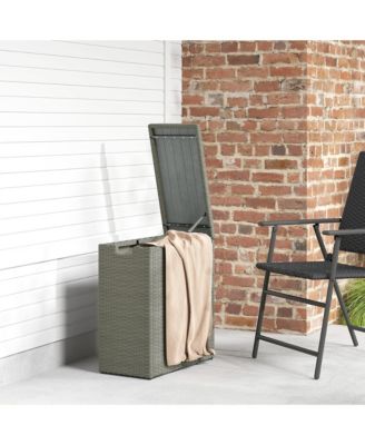 17 Gallon Wicker Deck Box, Small Outdoor Storage Box