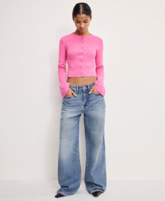 Women's Bell Sleeve Knit Cardigan Sweater, Regular & Plus Size