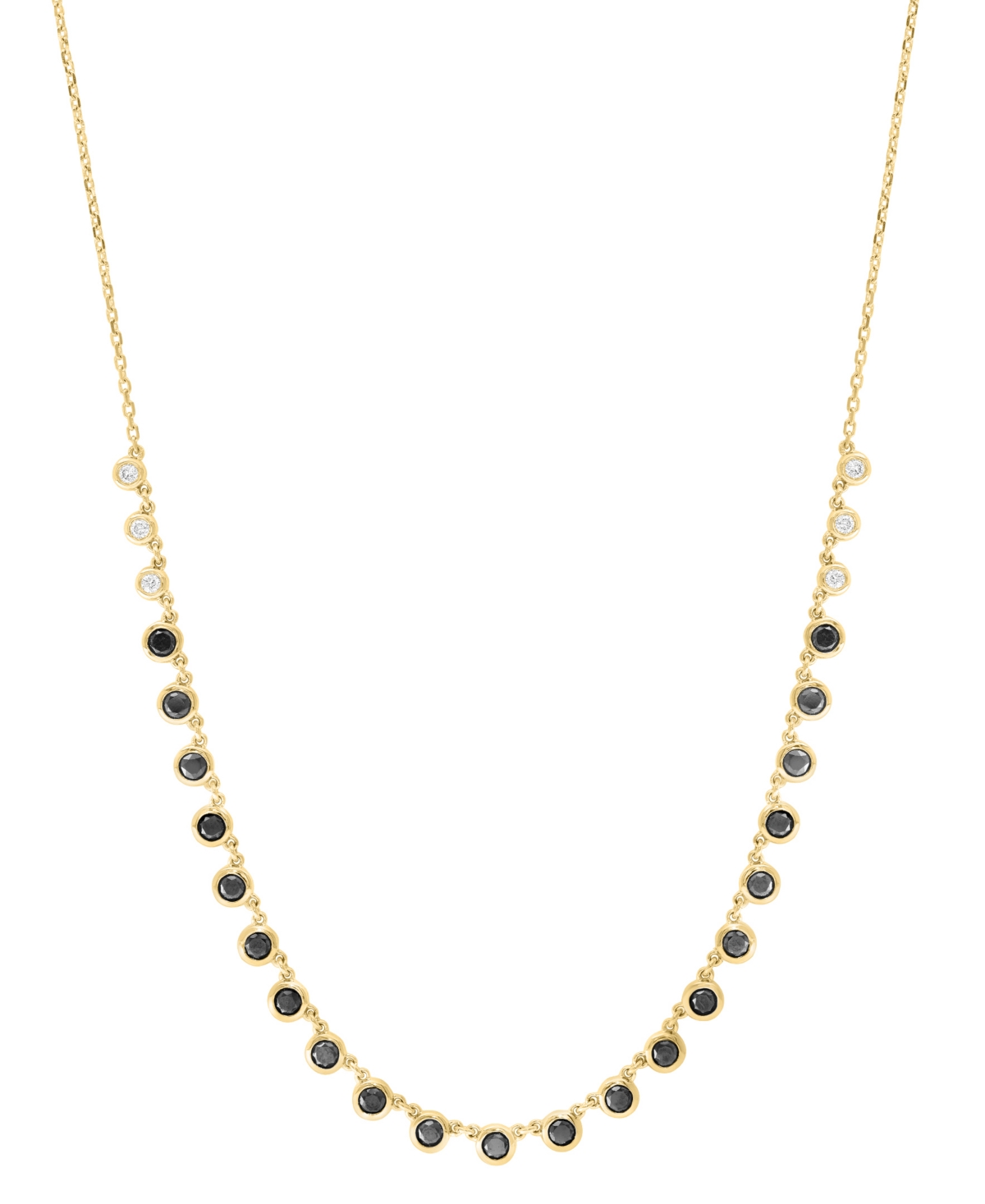 Effy Collection White (1/5 ct. t.w.) & Black (1-5/8 ct. t.w.) Diamond Necklace in 14k Yellow Gold