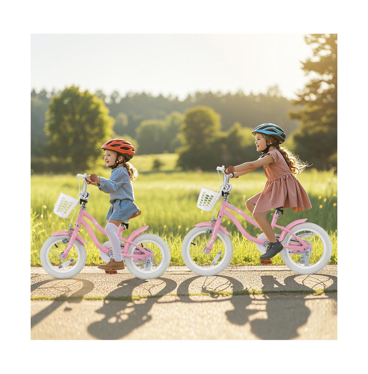 Детская игрушка SUGIFT 12 Inch Kids Bike with Removable Training Wheels and Dual Brakes, Ages 3-4, цвет: Розовый — фото 5