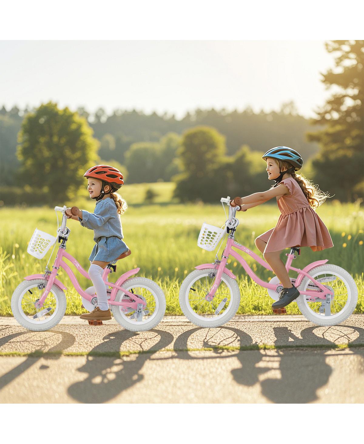 Sugift 12 Inch Kids Bike with Training Wheels and Basket