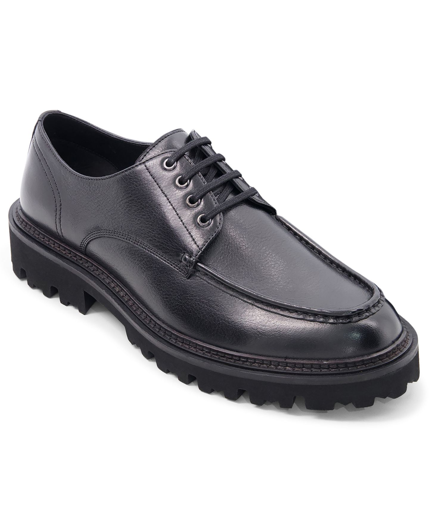Обувь Anthony Veer Men's Barrett Moc Derby Round-Toe Shoe, цвет: Чёрный — фото 1