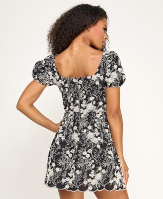 Juniors' Square Neck Mini Dress