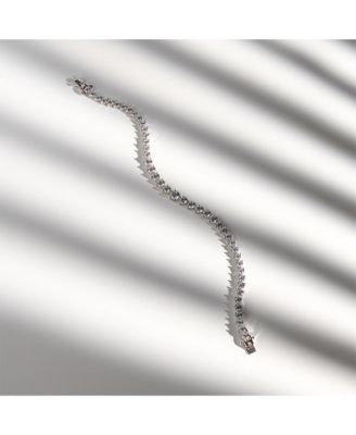 Gradual Size Gemstone Sterling Silver Tennis Bracelet