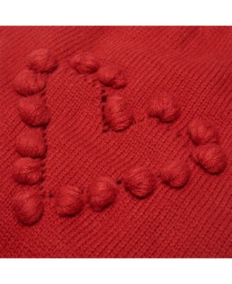 Pom-Pom Heart Dog Sweater