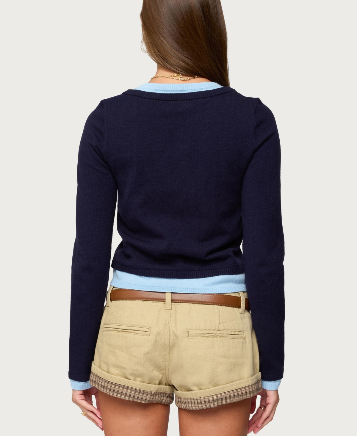 Edikted Women's Marthie Layered Knit V Neck Top