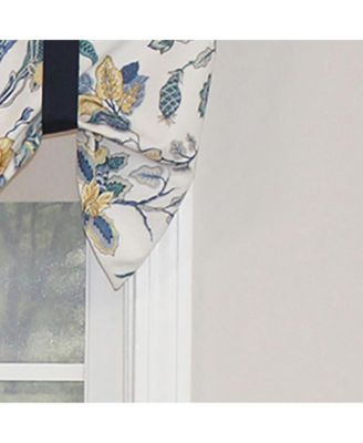 Gianna Suspender Valance  Natural. 3" Rod Pocket, contrast ribbon Tie. 50"W x 17"L