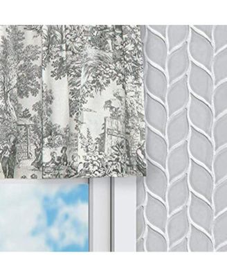 Victoria Park Toile Water Proof Room Darkening Blackout Tailored Window Valance - 70 x 12, Gray