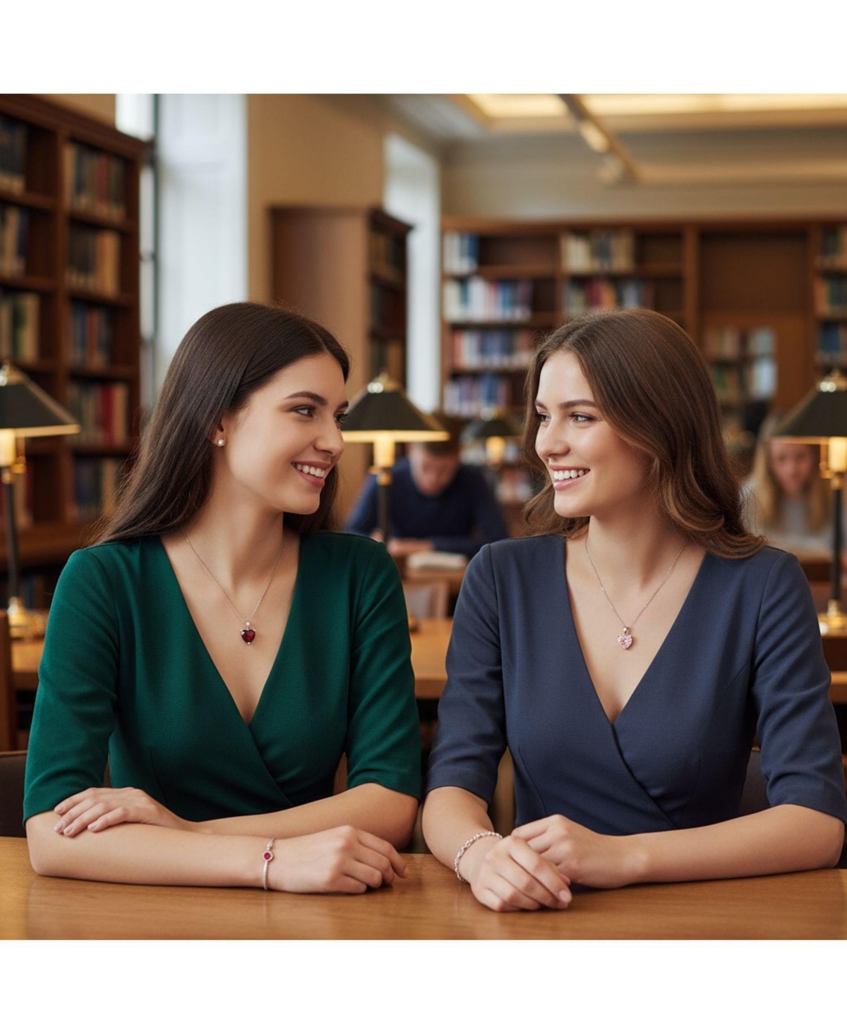 Bling Jewelry Set of 2 Timeless Elegant Red & Pink 5CT Heart-Shaped Solitaire