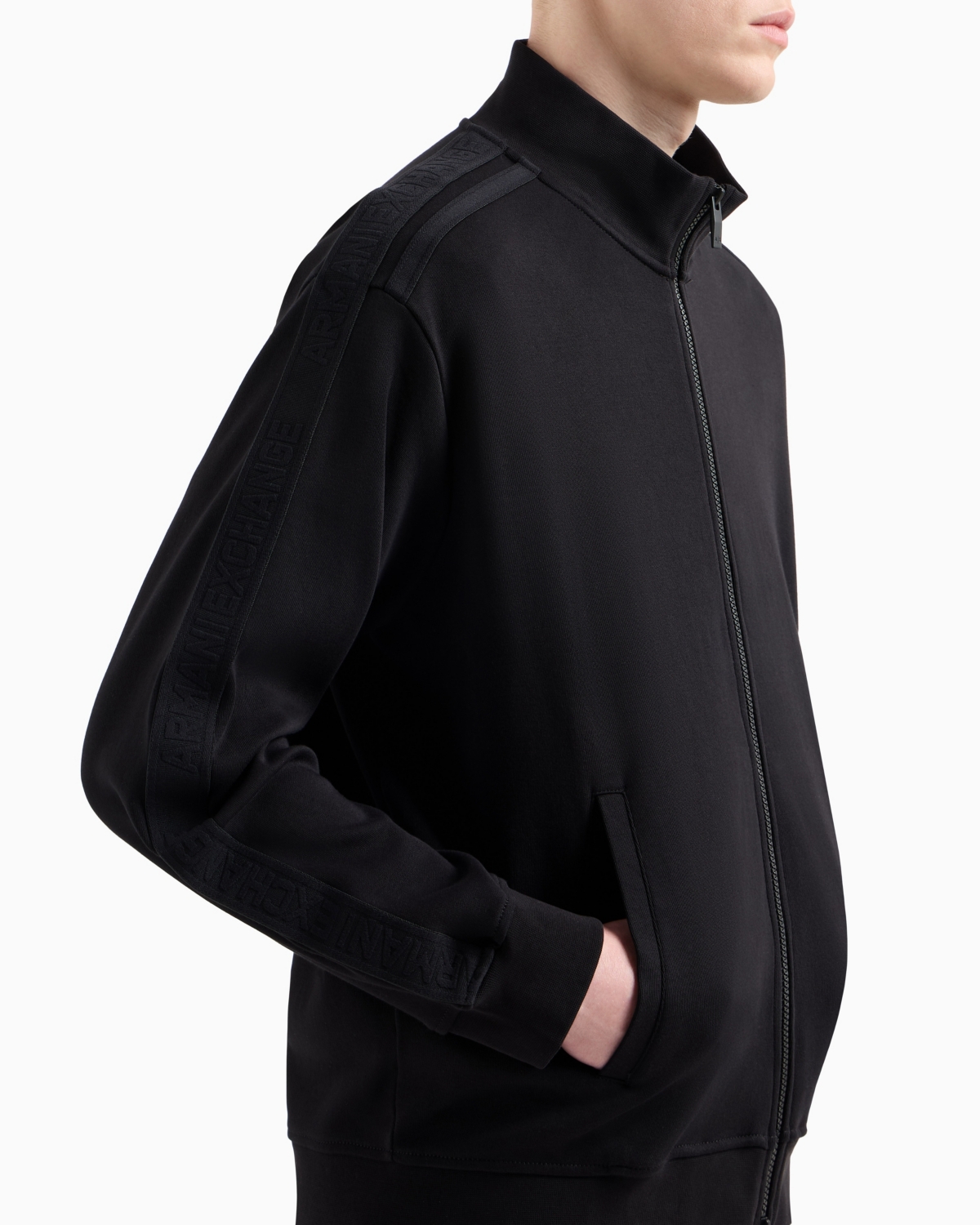 A|X Armani Exchange Men's Regular-Fit Logo Tape Full-Zip Track Jacket