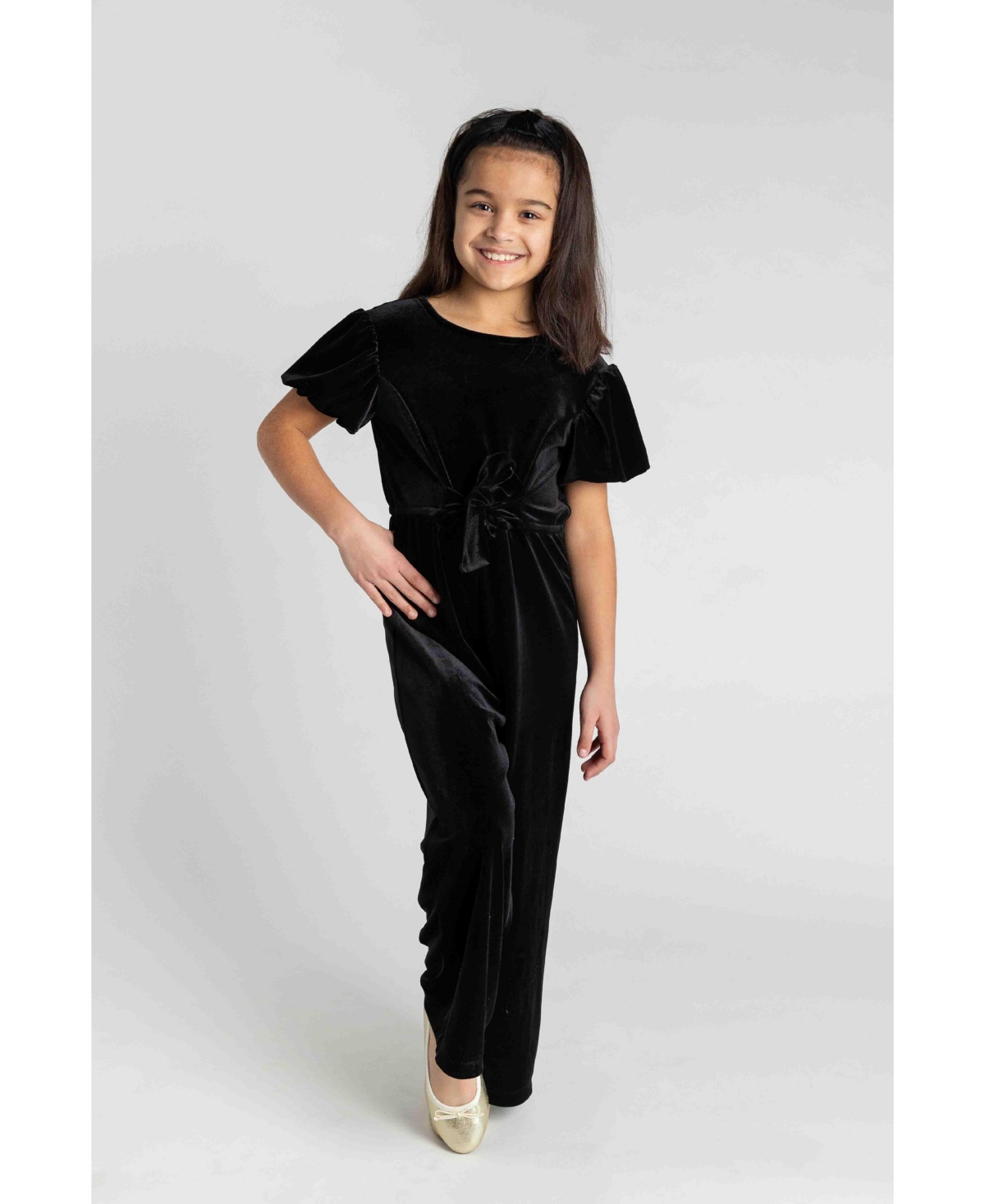 Florence Eiseman Big Girls Black Velvet Jumpsuit