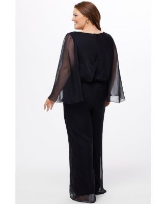 Women's Scoop Neck Wide Leg Jumpsuit with Sleeves