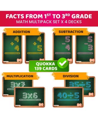 Math Flash Cards for Kids Ages 5-8 - Addition and Subtraction, Multiplication - 139 Double-Sided Flashcards for Studying