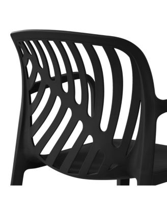 3-Piece Outdoor Resin Patio Bistro Table Set with Stackable Patio Dining Side Chairs For 2