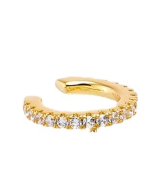 Cubic Zirconia Gold Plated Tennis Short Drop Cuff Earrings