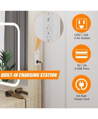 1 PC  Particle Board and MDF Bedroom Dresser with Electrical Outlet 4 Drawer Storage Cabinet Dresser