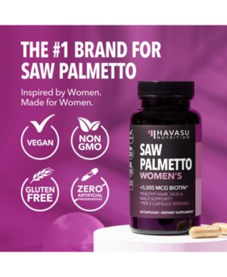 Saw Palmetto + Biotin Capsules, 60ct