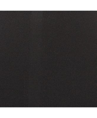 Women's Black Rib Knit Logo Strap Fitted Short Dress