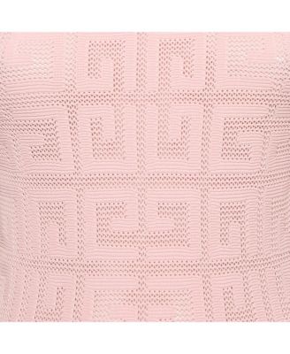Women's Pink Monogram Knit Short Flared Dress