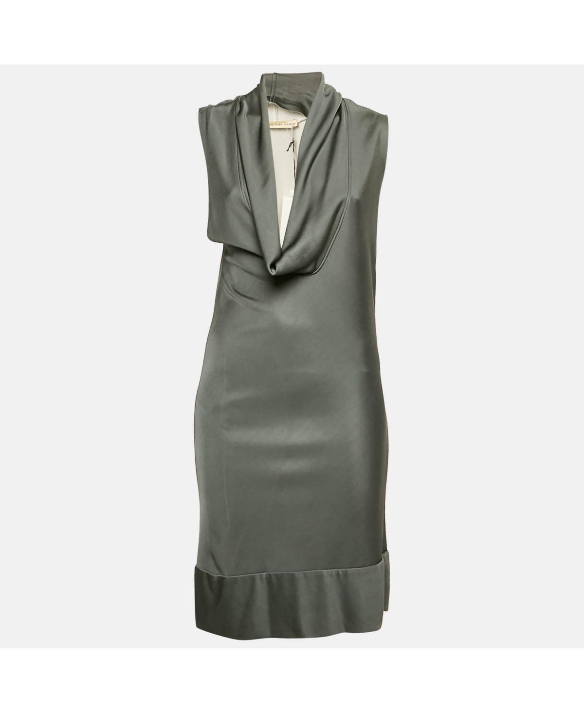 Pre-Owned Balenciaga Women's Grey Jersey Cowl Neck Sleeveless Short Dress