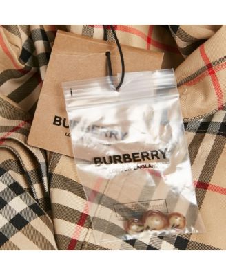 Women's Beige Check Print Cotton Belted Short Dress