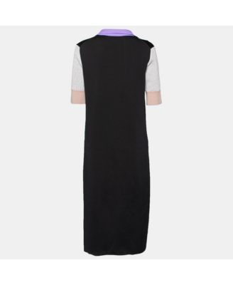 Women's Colorblock Pattern Knit Shift Midi Dress
