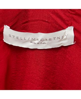 Women's Red Crepe Gathered Shoulder Shift Dress