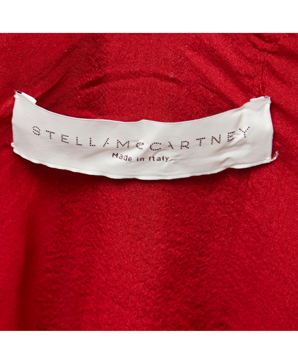 Pre-Owned Stella Mccartney Women's Red Crepe Gathered Shoulder Shift Dress