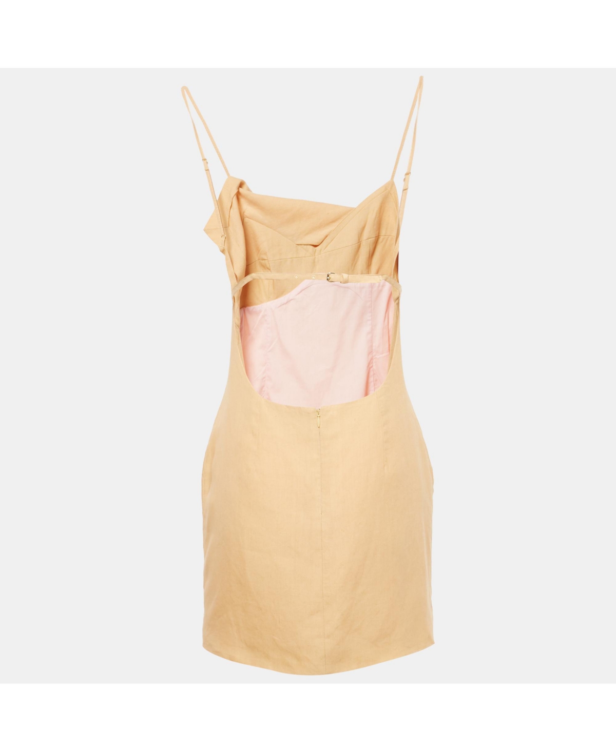 Pre-Owned Jacquemus Women's Beige Linen La'amour Mini Dress