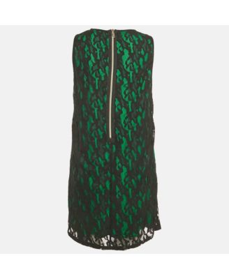 Women's Jeans Black/green Lace Overlay Sleeveless Mini Dress