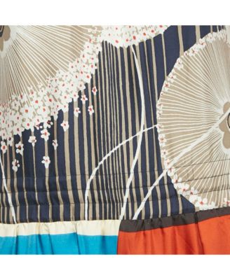 Women's Multicolor Printed Silk Midi Dress