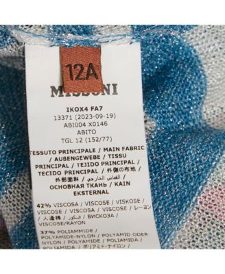 Women's Multicolor Zig Zag Lurex Knit Sleeveless Dress