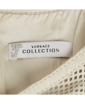 Women's Collection White Leather Sleeveless Mini Dress