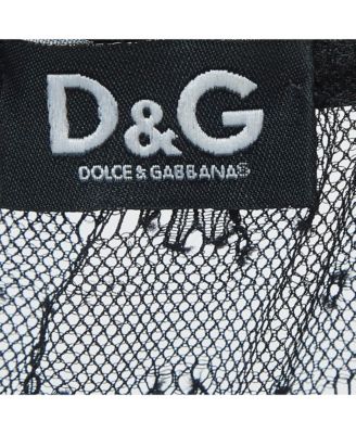 Women's Pre-Owned D&g Black Lace And Satin Flared Short Dress