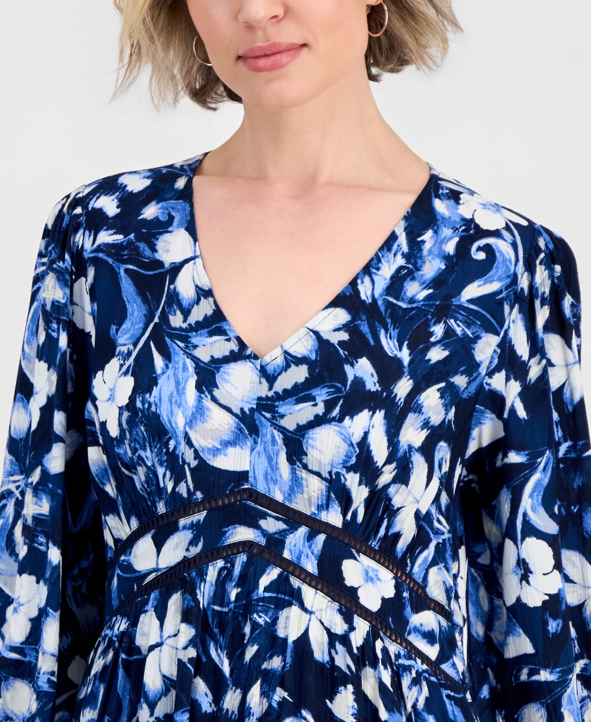 Style & Co Women's Printed Long-Sleeve Dress, Macy's Exclusive