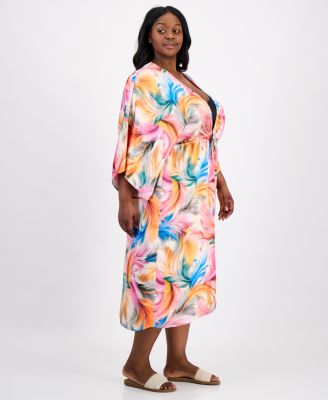 Plus Size Front-Tie Cover-Up Kimono