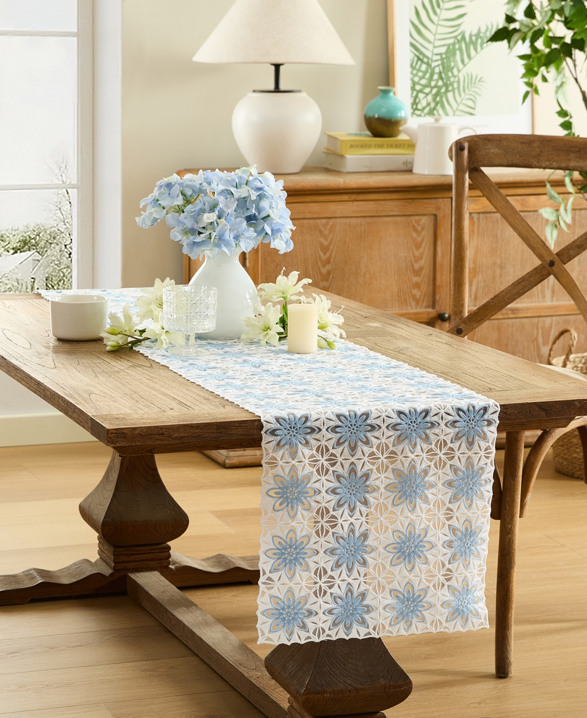 Elrene Crochet Floral Table Runner, 14" x 70"