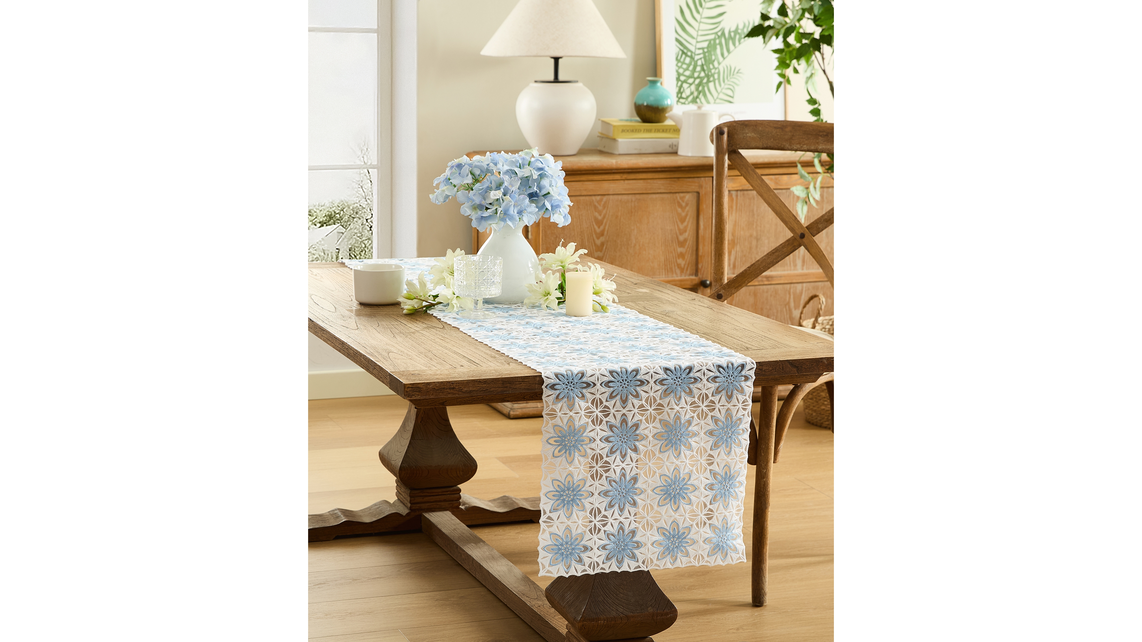 Elrene Crochet Floral Table Runner, 14" x 70"