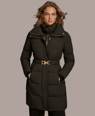 Donna Karan New York - Women's Belted Bibbed Puffer Coat