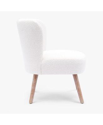 4 Piece  Upholstered Boucle Accent Chair and Ottoman Sets