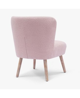 4 Piece  Upholstered Boucle Accent Chair and Ottoman Sets