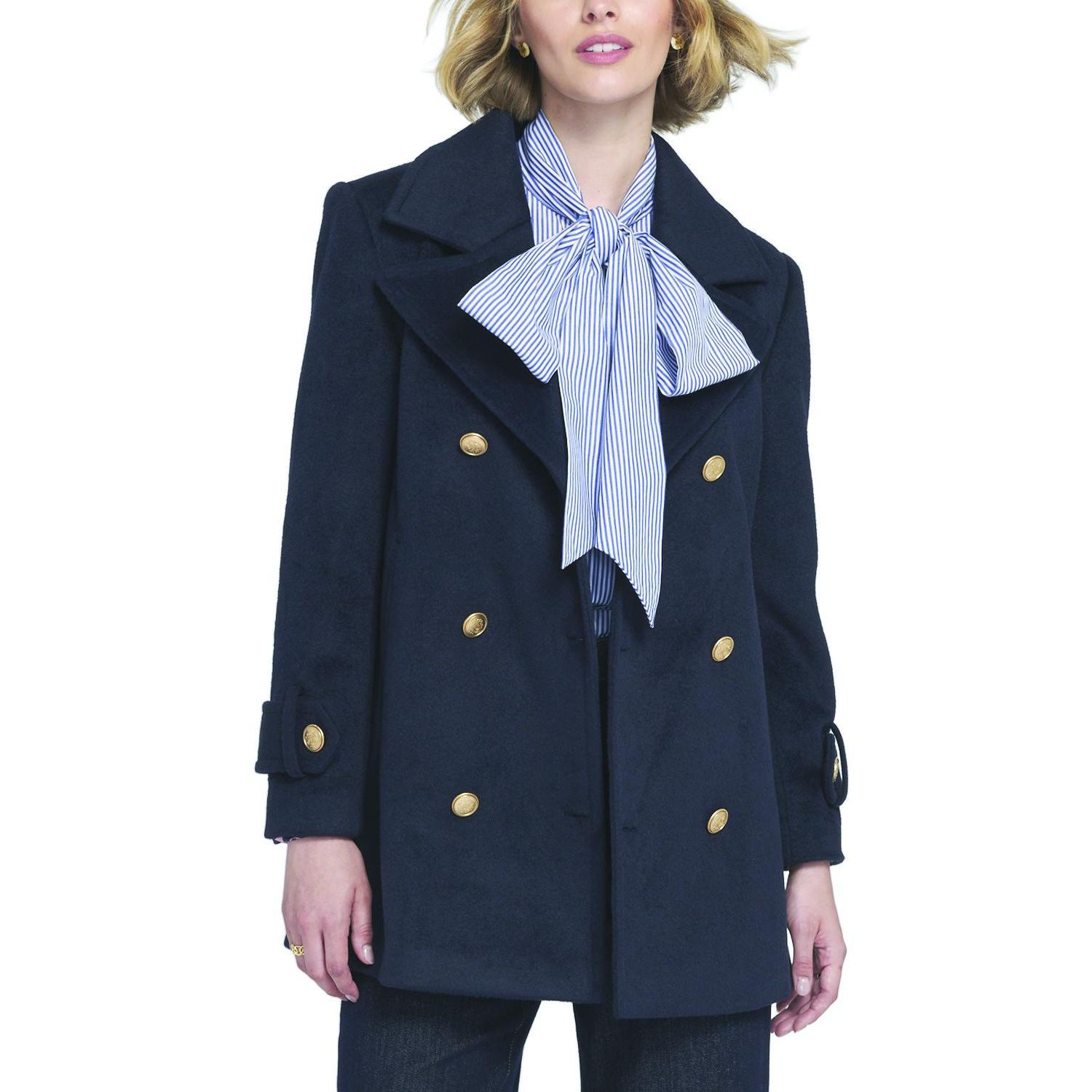 Women's Melton Peacoat Coat