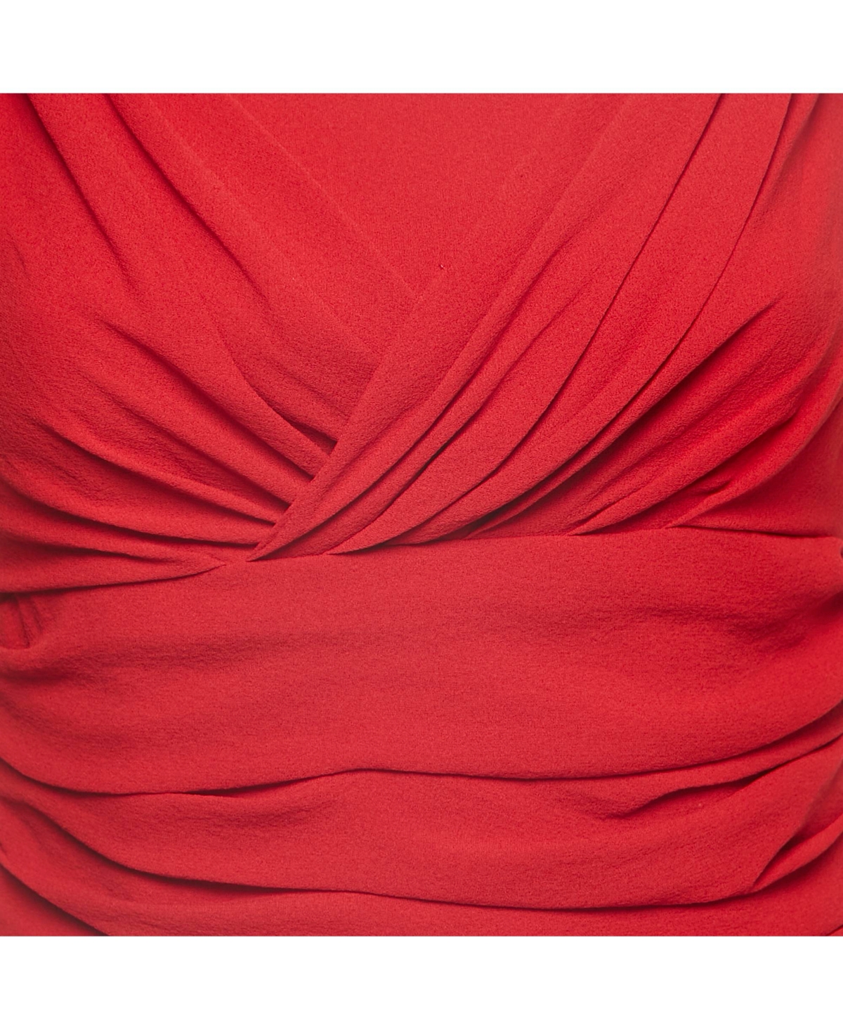 Pre-Owned Dolce & Gabbana Women's Red Silk Draped Sleeveless Midi Dress