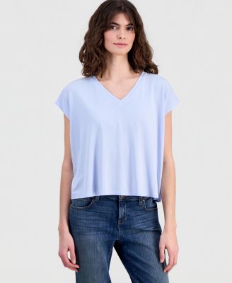 Women's Fine Jersey V-Neck Square Top