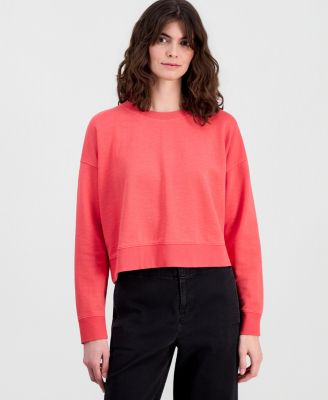 Women's Crewneck Drop-Shoulder Cotton Sweatshirt