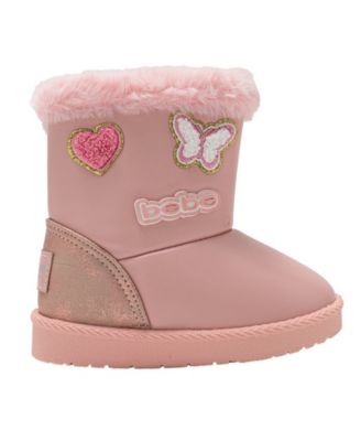 Girls' Toddler 5T-10T Embroidered Patches Winter Boots