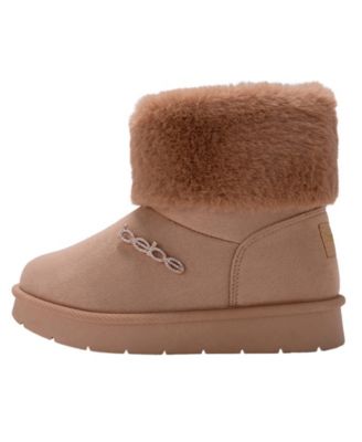 Girls' 1-13 Cuff Rhinestone Logo Boots