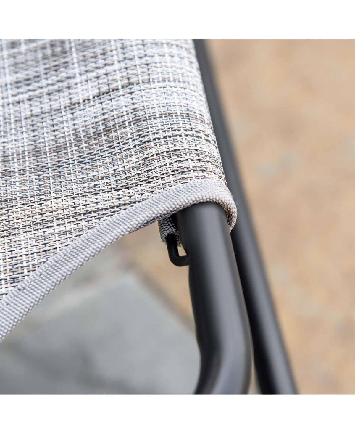 Outsunny Garden Rocking Chair, Patio Sling Fabric Single Rocker,